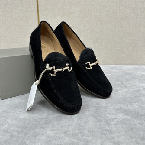 💋💍BC家新品 Brunello Cucinell* 马衔扣小牛皮绒面莫卡辛鞋