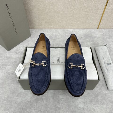 💋💍BC家新品 Brunello Cucinell* 马衔扣小牛皮绒面莫卡辛鞋