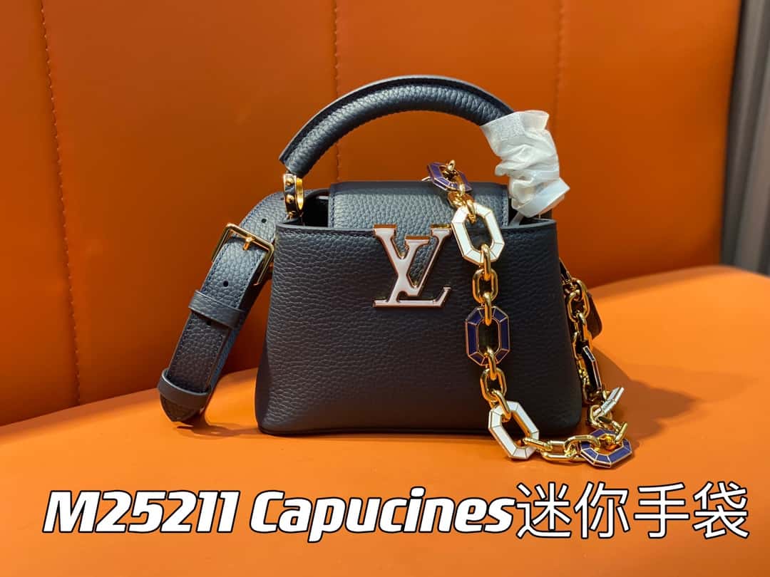 【原单精品】M25211深蓝色（链条）M24863全皮cap那英款系列 Capucines迷你手袋 名媛网