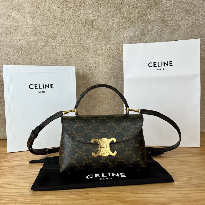 CELINE NINO小号标志印花牛皮革手袋 118113老花