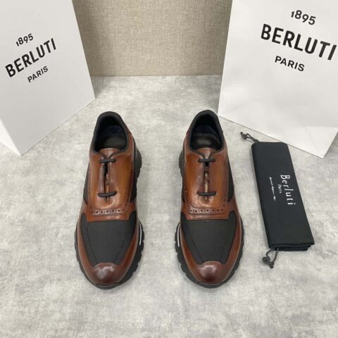 💋💍Berlut* 布鲁提 升级版第三代私模大底 Fast Track皮革与尼龙运动鞋