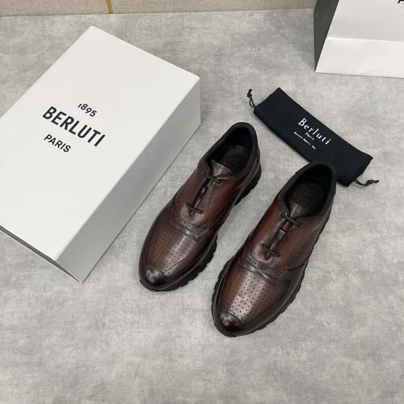 💋💍Berlut* 布鲁提 升级版第三代私模大底 Fast Track皮革与尼龙运动鞋