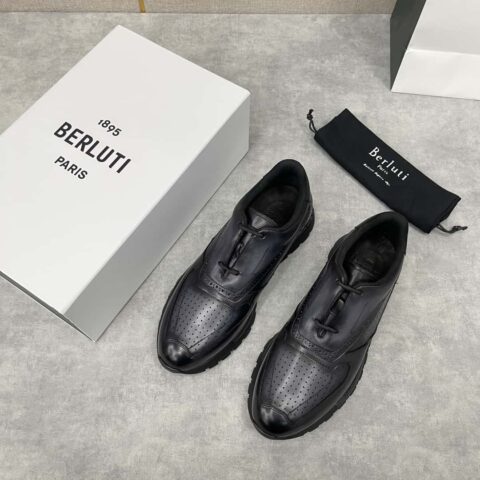 💋💍Berlut* 布鲁提 升级版第三代私模大底 Fast Track皮革与尼龙运动鞋