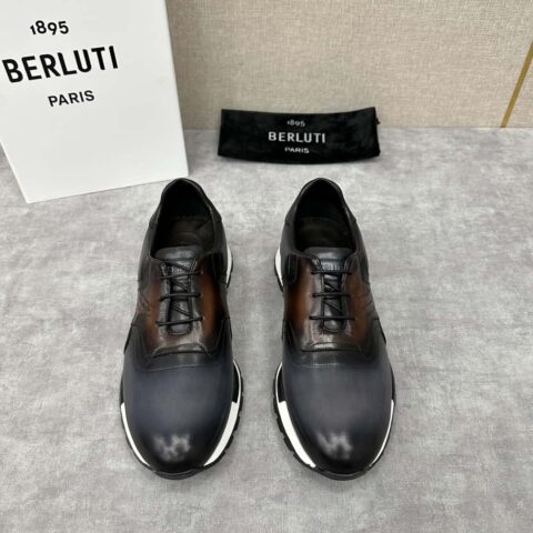 💋💍Berlut* 布鲁提 升级版第三代私模大底 Fast Track皮革与尼龙运动鞋