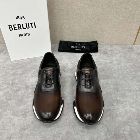 💋💍Berlut* 布鲁提 升级版第三代私模大底 Fast Track皮革与尼龙运动鞋