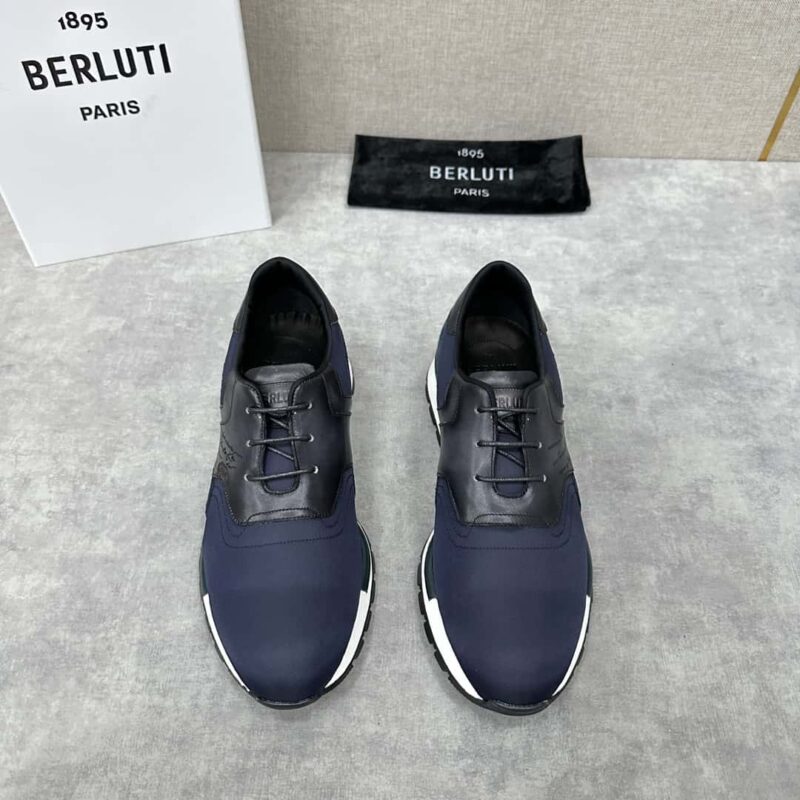💋💍Berlut* 布鲁提 升级版第三代私模大底 Run Track Torino绒面小牛皮运动鞋