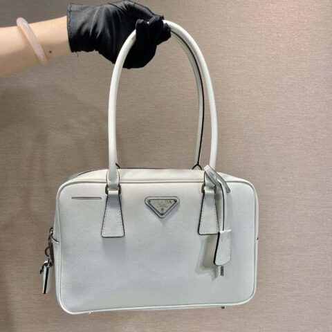 PRADA🎉新款长柄中古包🎉1BA428新品🎉 白色