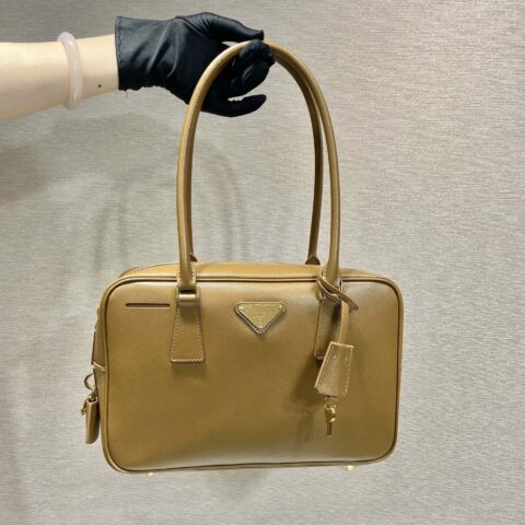PRADA🎉新款长柄中古包🎉1BA428新品🎉 棕色