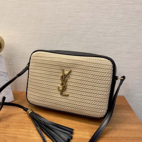 YSL 𝗟𝗼𝘂相机包_黑色牛皮配编织 520534