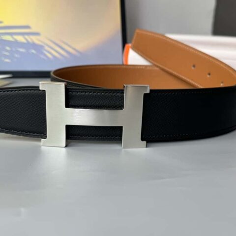 HERMES双面进口掌纹纹理38mm腰带