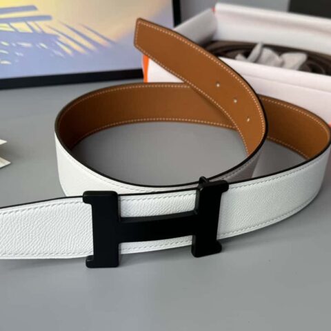 HERMES双面进口掌纹纹理38mm腰带