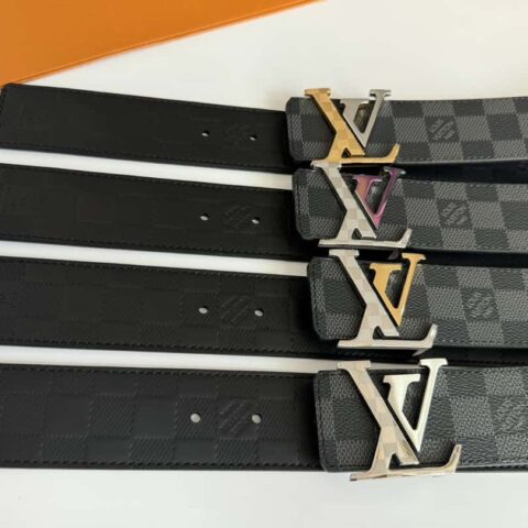 LV 字母logo金属扣双面可用腰带 4.0cm