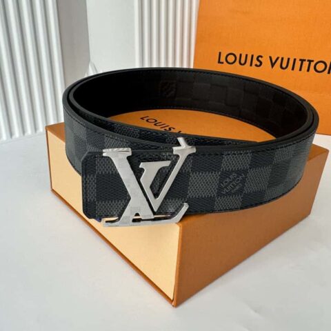 LV 字母logo金属扣双面可用腰带 4.0cm