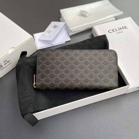 CELINE TRIOMPHE标志印花全拉链式开合 10l552DS3.04LU