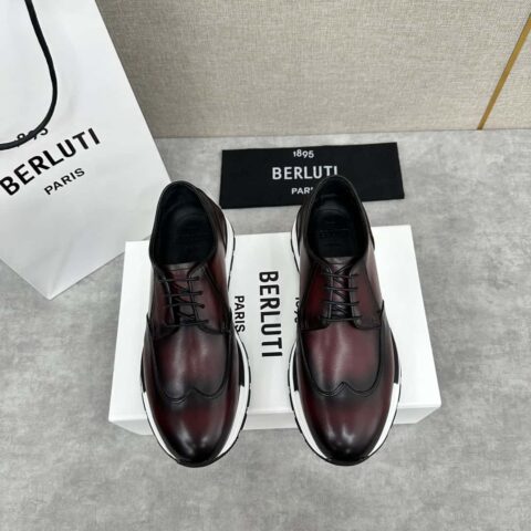 💋💍Berlut* 布鲁提 升级版第四代私模大底 Fast Track皮革运动鞋