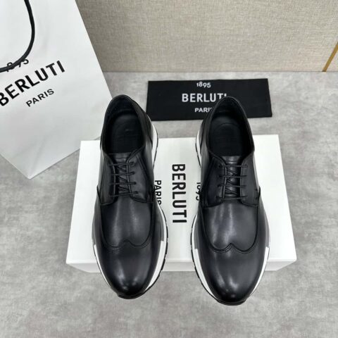 💋💍Berlut* 布鲁提 升级版第四代私模大底 Fast Track皮革运动鞋
