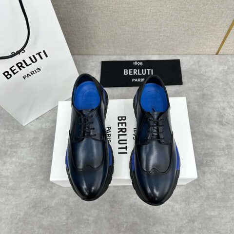 💋💍Berlut* 布鲁提 升级版第四代私模大底 Fast Track皮革运动鞋