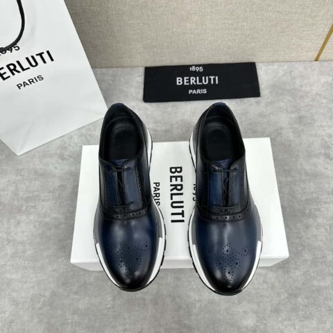💋💍Berlut* 布鲁提 升级版第四代私模大底 Fast Track皮革运动鞋