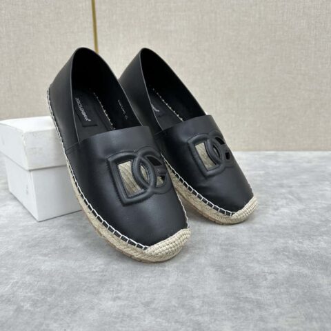 💋💍DG家新品 DG 镂空浮雕牛皮麻底渔夫鞋