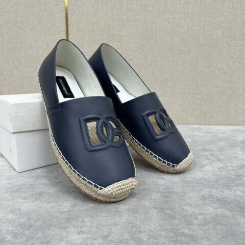 💋💍DG家新品 DG 镂空浮雕牛皮麻底渔夫鞋