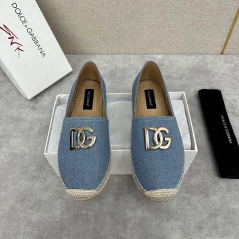 💋💍DG家新品 DG 镂空浮雕牛皮麻底渔夫鞋