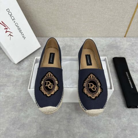 💋💍DG家新品 DG 镂空浮雕牛皮麻底渔夫鞋