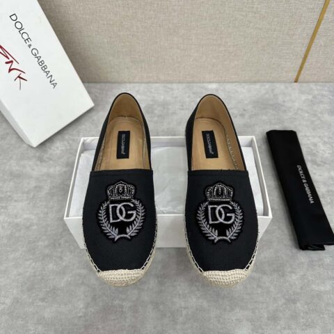 💋💍DG家新品 DG 镂空浮雕牛皮麻底渔夫鞋