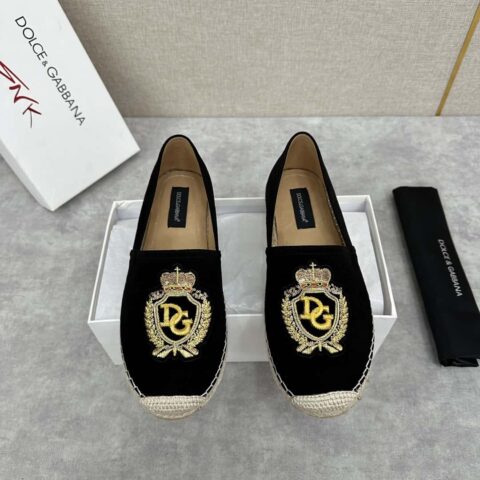 💋💍DG家新品 DG 镂空浮雕牛皮麻底渔夫鞋