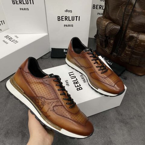 💋💍Berlut* 布鲁提 升级版第三代私模大底 Fast Track皮革运动鞋