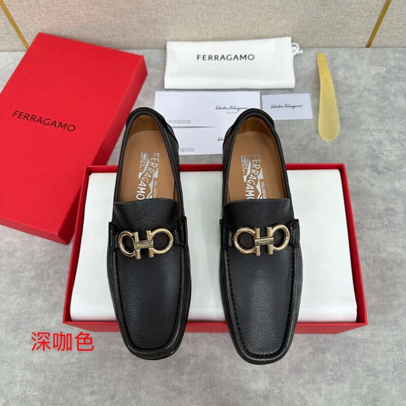 💋💍SF家   菲拉～格慕FERRAGAM*早春新品乐福鞋皮鞋Gancini扣饰莫卡辛鞋