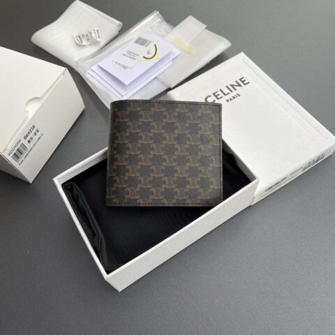 CELINE TRIOMPHE标志印花雙折錢包 10B652BQB.38NO