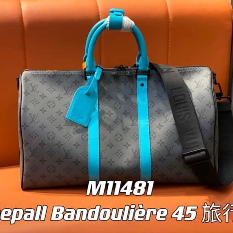 【原单精品】M11481蓝色/银花 旅行袋系列 Keepall Bandoulière 45 旅行袋