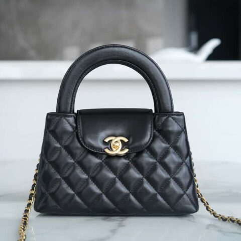 CHANEL 24S 新色 Kelly手柄包 大号 黑色 AS4416