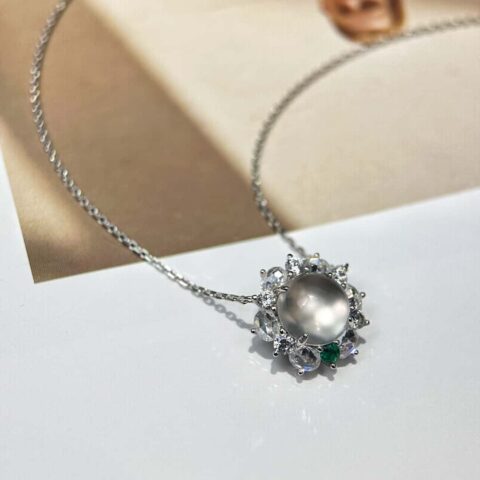 ❗️新品❗️ ☀️彩宝三颗红钻水沫玉项链 ☀️