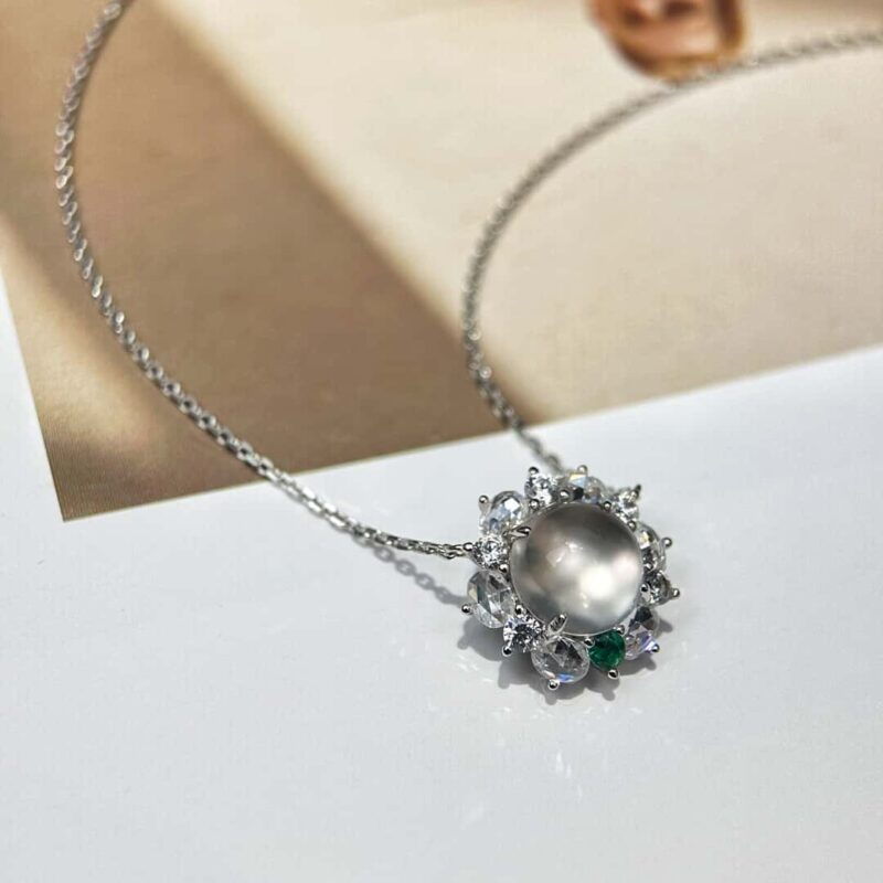 ❗️新品❗️ ☀️彩宝三颗红钻水沫玉项链 ☀️