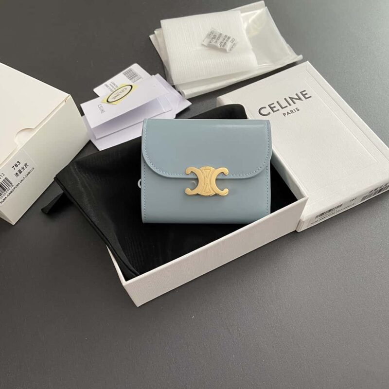CELINE TRIOMPHE亮泽牛皮革钱包 10D782CQH.04LU783