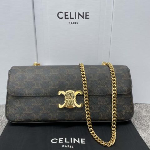 CELINE 新款TRIOMPHE 标志印花链条包 197412