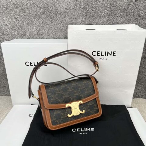 CELINE TRIOMPHE帆布和小牛皮小号手袋 188882