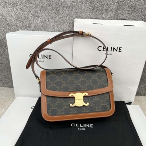 CELINE TRIOMPHE帆布和小牛皮手袋 187363