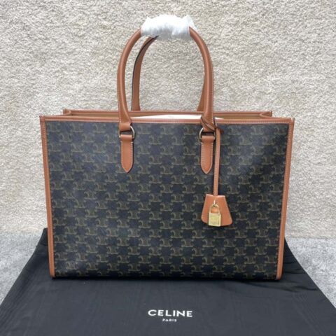 CELINE CABAS TRIOMPHE标志印花和牛皮革 横款mini手袋 197912