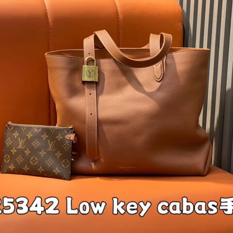 【原单精品】M25342棕色 全皮购物袋M25341  M25343 Low key cabas手袋