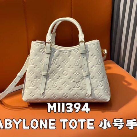 【原单精品】M11463米白色全皮手提袋系列 BABYLONE TOTE 小号手袋 m11393 灰褐色 m11394