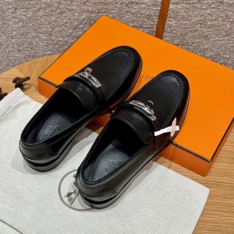 HERMES 227Destin乐福鞋 黑色/ck89/Black 小牛皮/calfskin