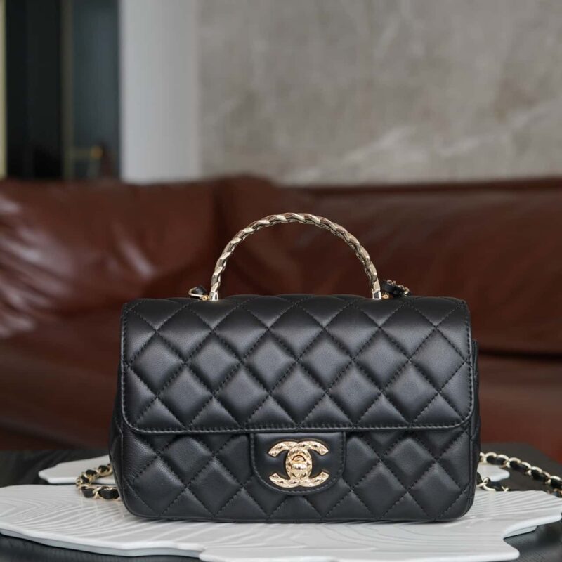 CHANEL 𝟮𝟰𝗔新款CF Mini 麦穗手柄款🌾AS4924