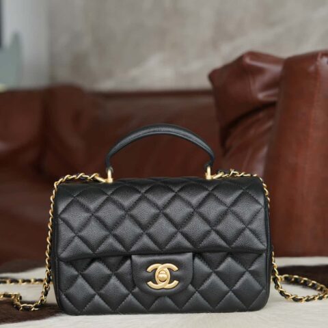 CHANEL 21S手柄款CF Mini 黑金🖤AS2431