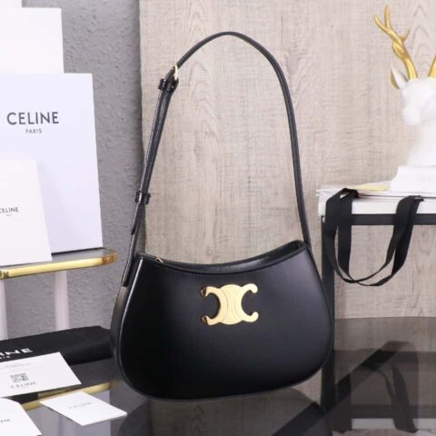 【特级品质 全钢五金】CELIN_E 2024｜TILLY中号亮泽牛皮革手袋 24s春季新品115703BF4.38NO