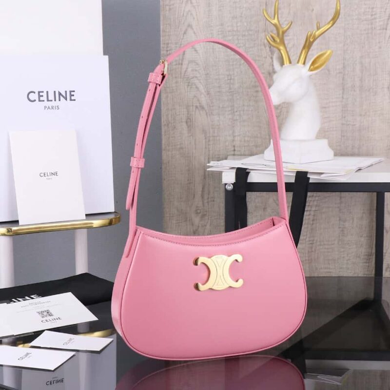 【特级品质 全钢五金】CELIN_E 2024｜TILLY中号亮泽牛皮革手袋 24s春季新品115703BF4.38NO