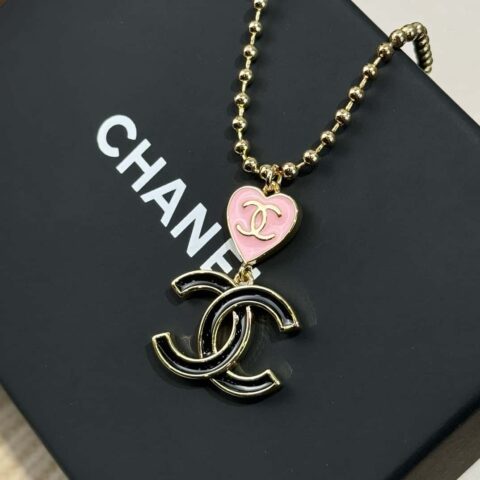 新款☑️CHANEL双C桃心爱心项链 耳环耳钉