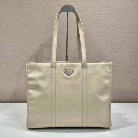 PRADA🎉油腊托特包🎉1BG460石华灰