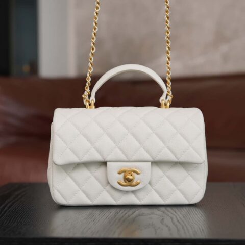 CHANEL 21S手柄款CF Mini 白金🤍AS2431